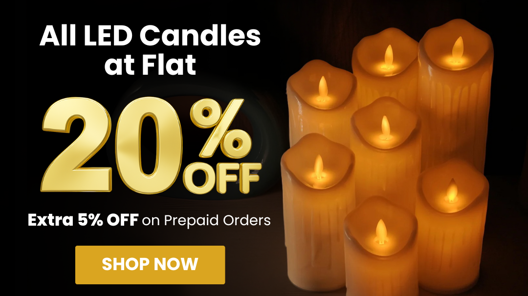 LED Candles for Ganpati, Diwali & Wedding Décor – Now at Flat 20% Off