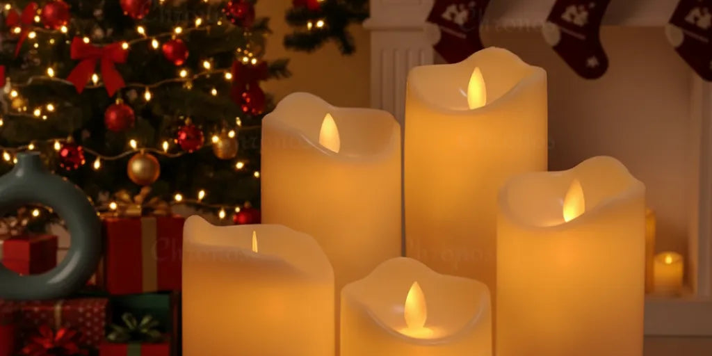 LED Pillar & Moving Wick Candles for Christmas Decoration 2025