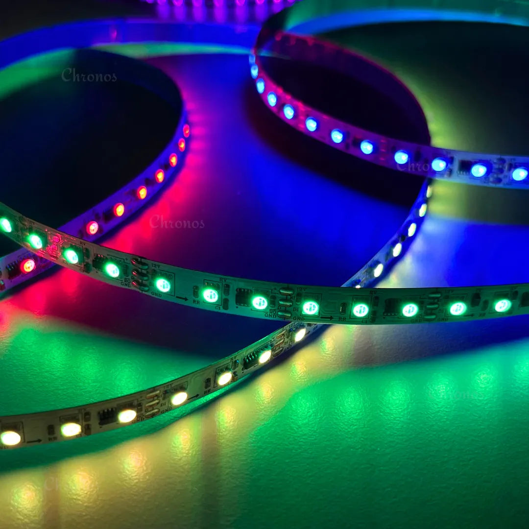 12V WS2811 addressable RGB LED strip light for compatible low-voltage lighting installations.