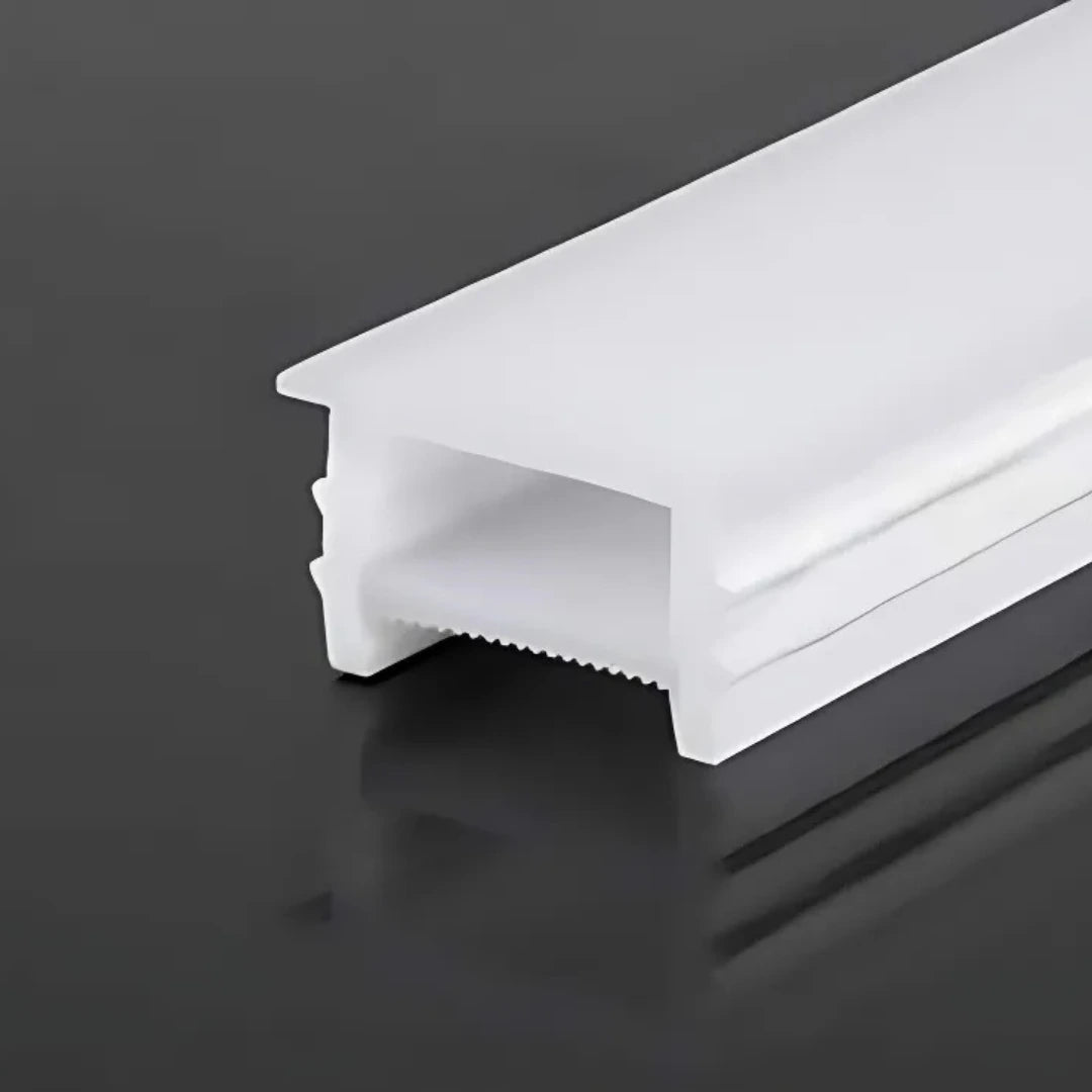 12×12 mm waterproof recessed silicone LED profile, top-light diffuser.