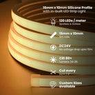 Water resistant 15×10 mm silicone neon profile, IP65.