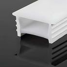 16×16 mm recessed silicone LED profile, top-light diffuser.