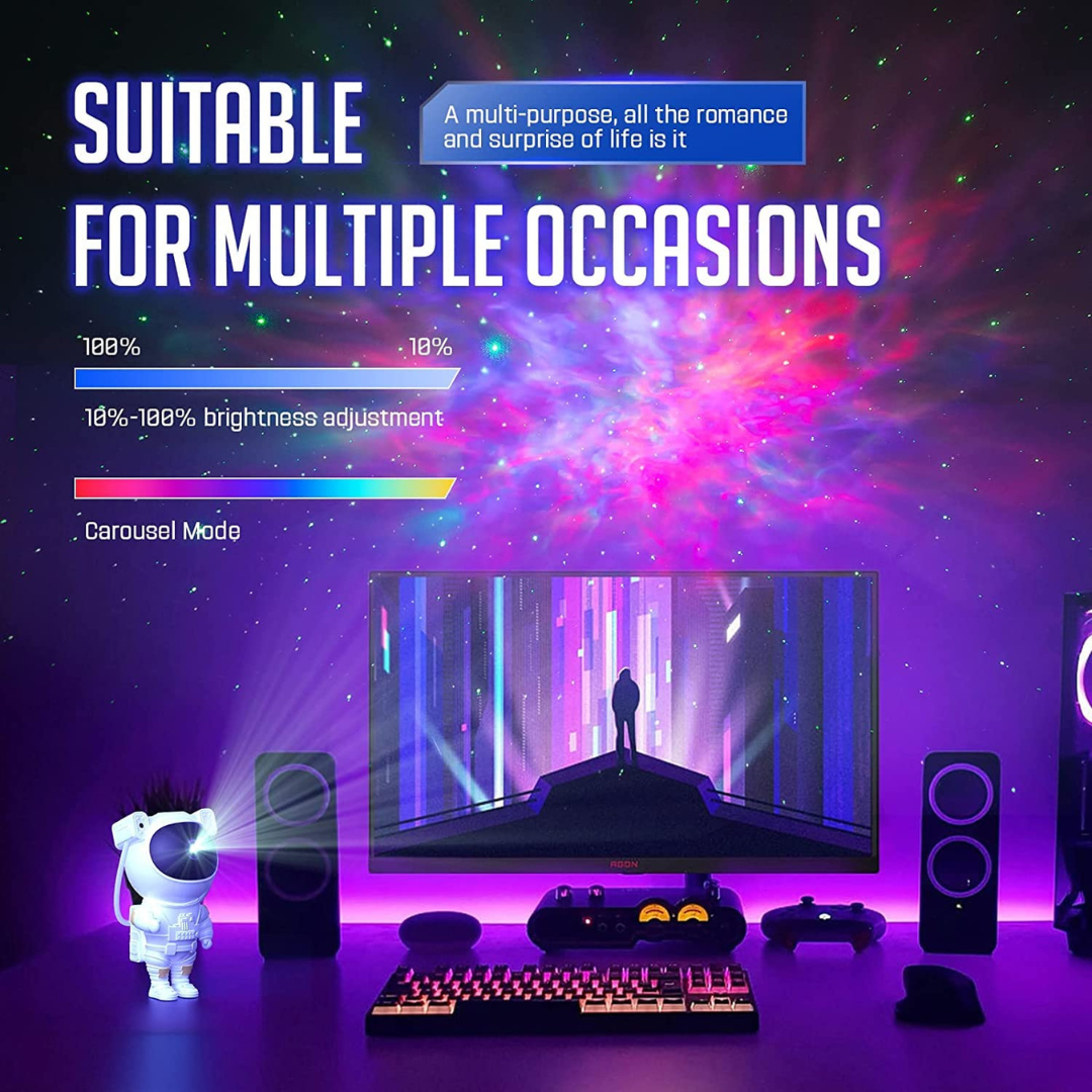 Astronaut Galaxy Projector Rechargeable Lamp with Remote Control | Chronos Lights