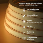Water resistant 20×14 mm silicone neon profile, IP65.