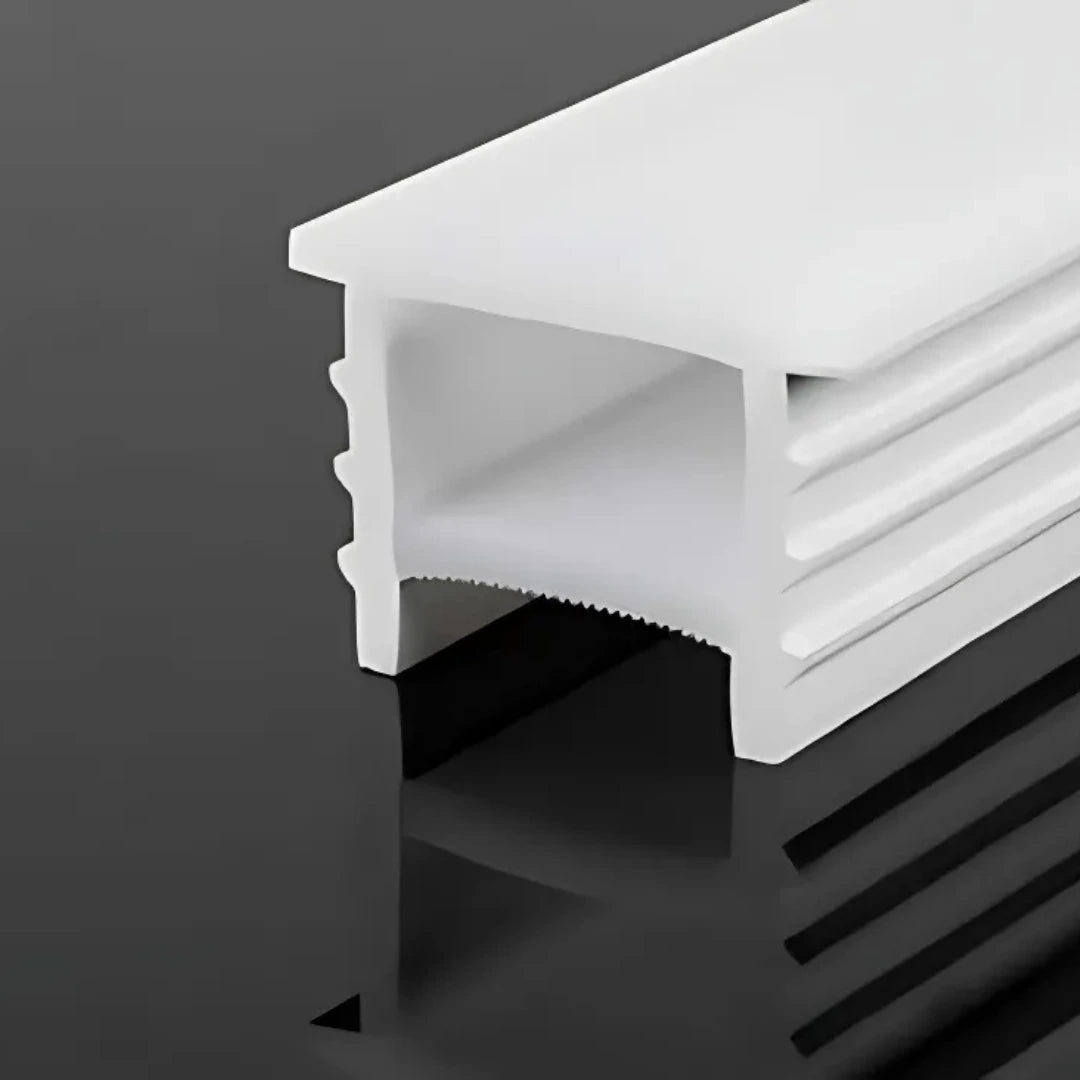 20×20 mm recessed silicone LED profile, top-light diffuser.