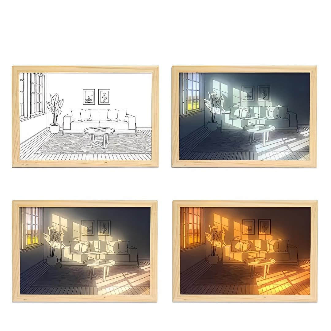 Led Light Painting Artwork Photo Night Luminous Table Lamp Chronos Lights