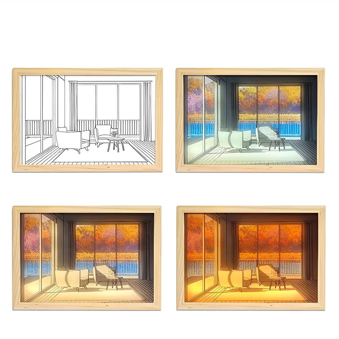 Led Light Painting Artwork Photo Night Luminous Table Lamp Chronos Lights