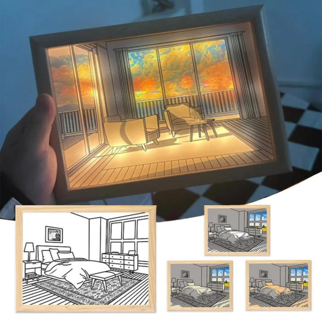 Led Light Painting Artwork Photo Night Luminous Table Lamp Chronos Lights