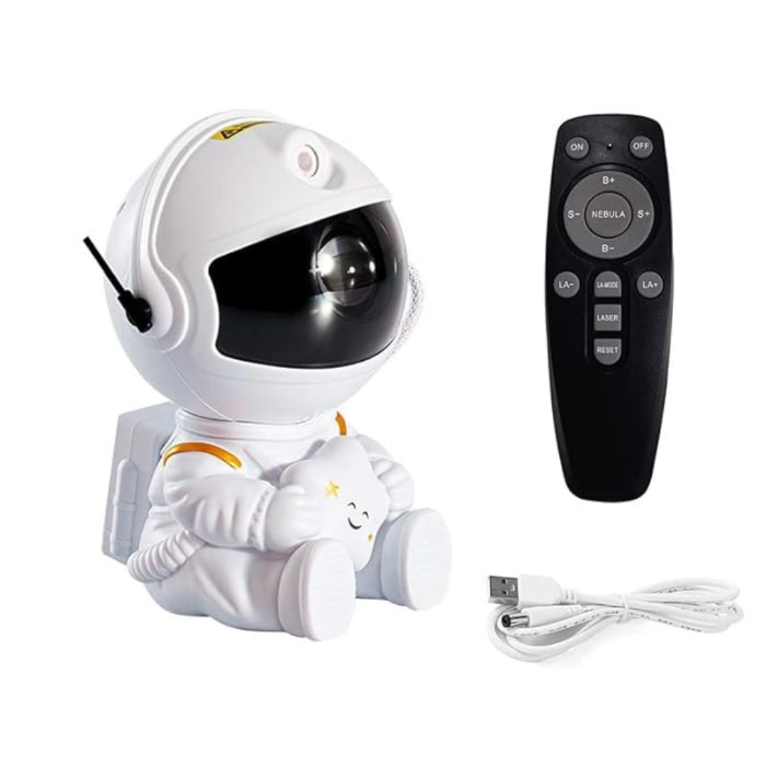 Sitting Astronaut Galaxy Projector Rechargeable Lamp with Remote Control