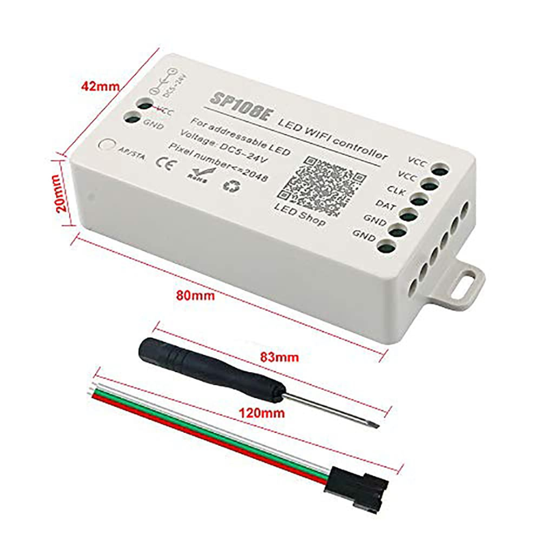 DC5~24V SP108E LED WiFi Controller Chronos Lights