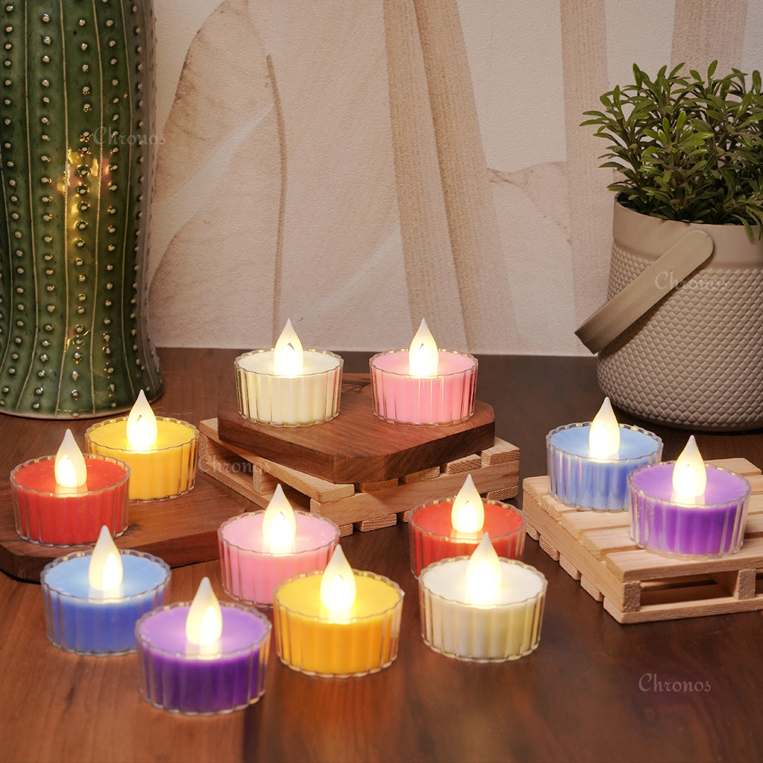 Flower Shaped LED Tea Light Votive Candles Chronos Lights