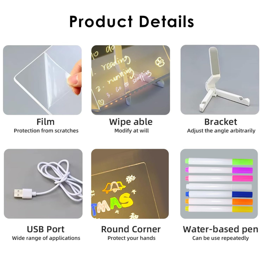 3D Acrylic LED Note Board Light | Chronos Lights | Chronos Light