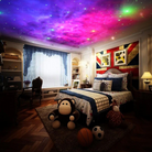 Sitting Astronaut Galaxy Projector Rechargeable Lamp with Remote Control