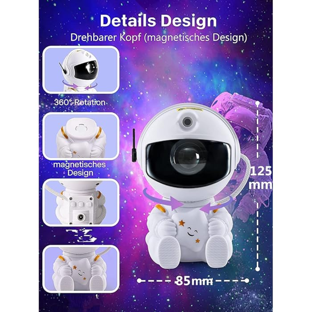 Sitting Astronaut Galaxy Projector Rechargeable Lamp with Remote Control