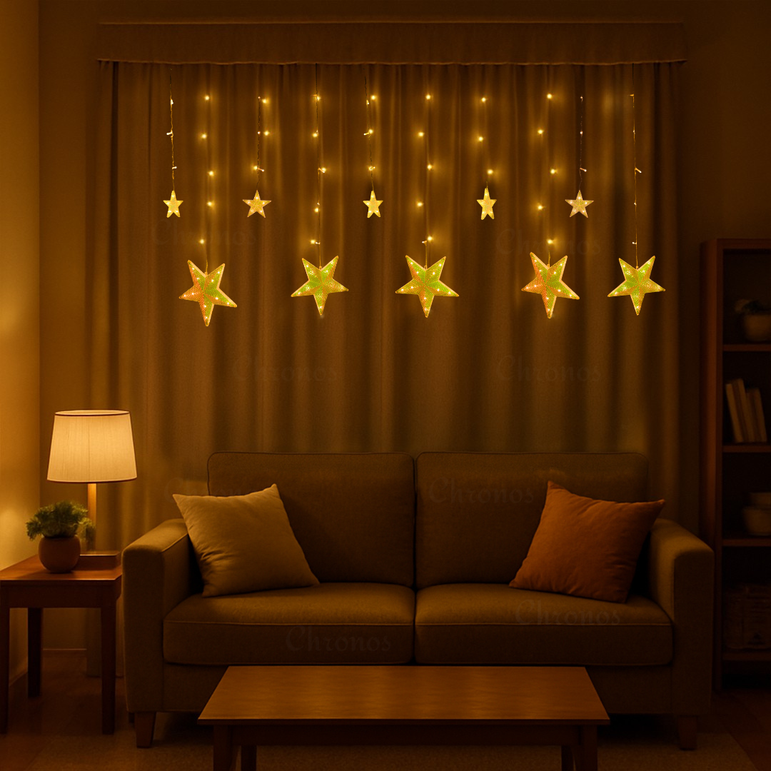 3 meter star curtain string lights for stage backdrop and event decoration