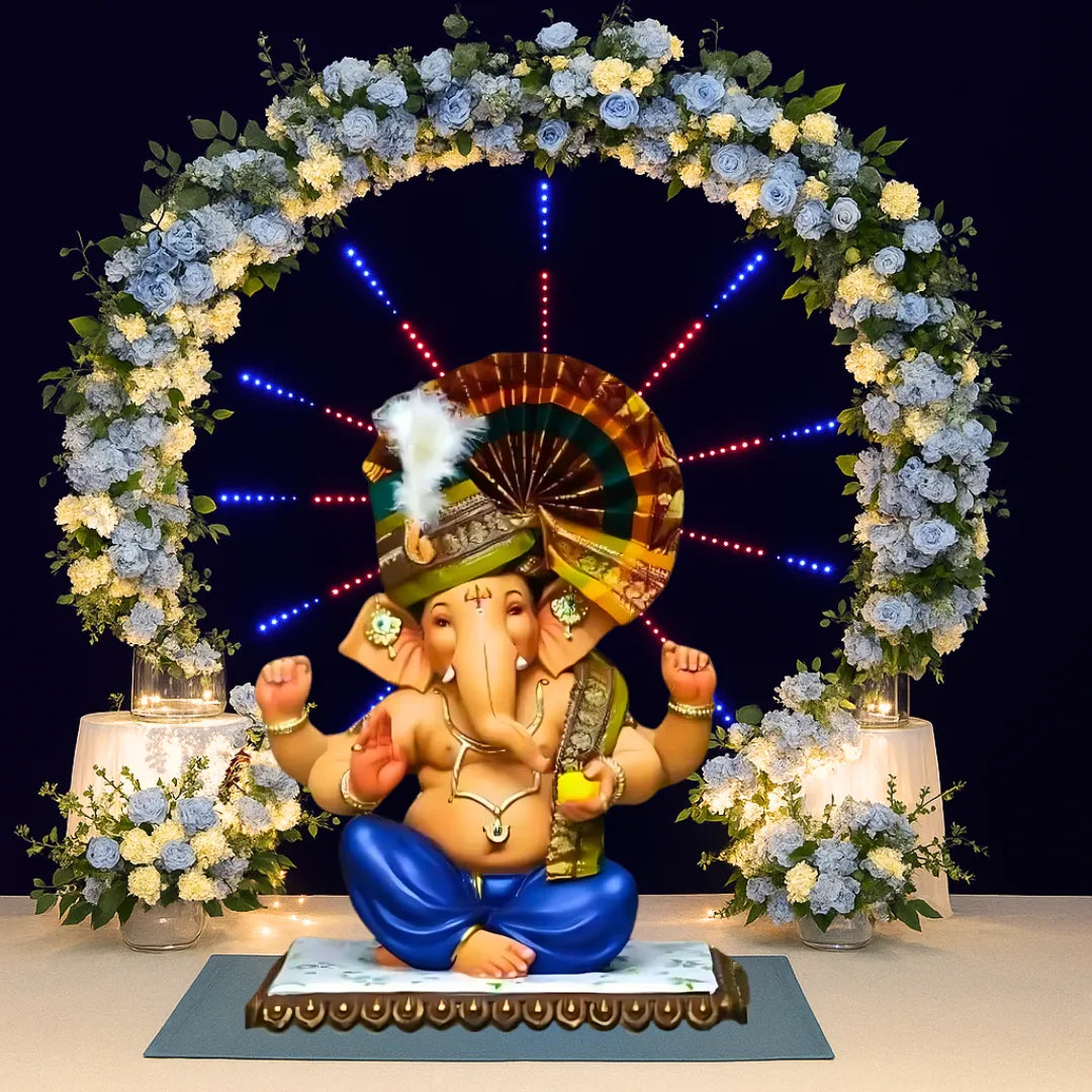 88 cm straight Ganpati chakra LED decoration light for stage borders
