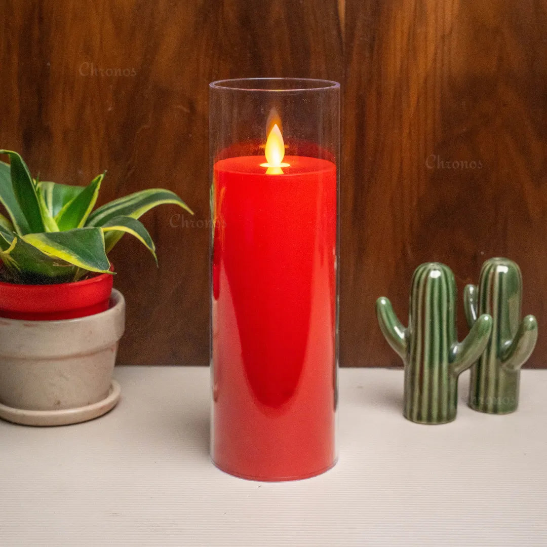 Red LED moving flame candle perfect for wedding centerpieces and event décor