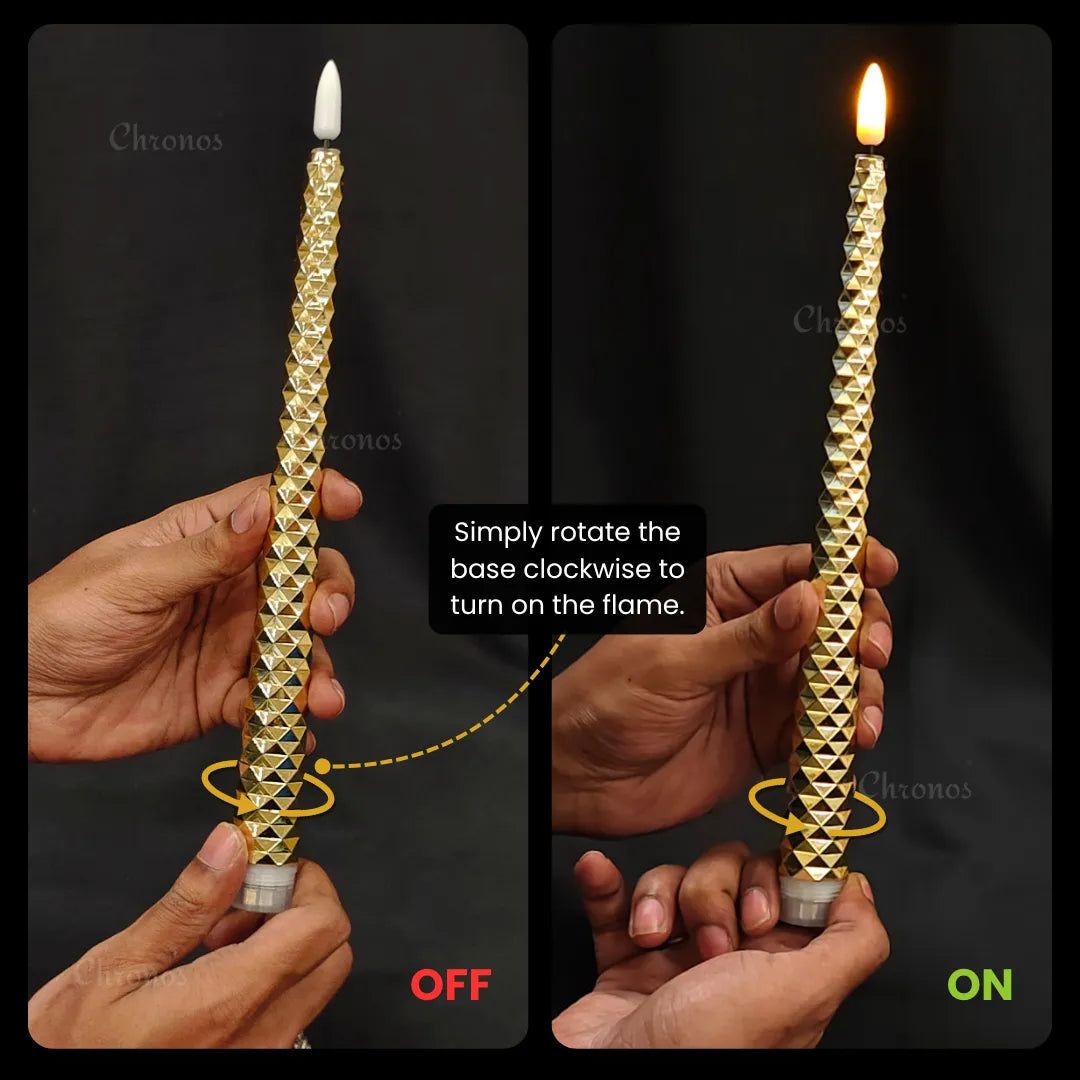 Battery operated LED taper candles for Christmas festive decoration