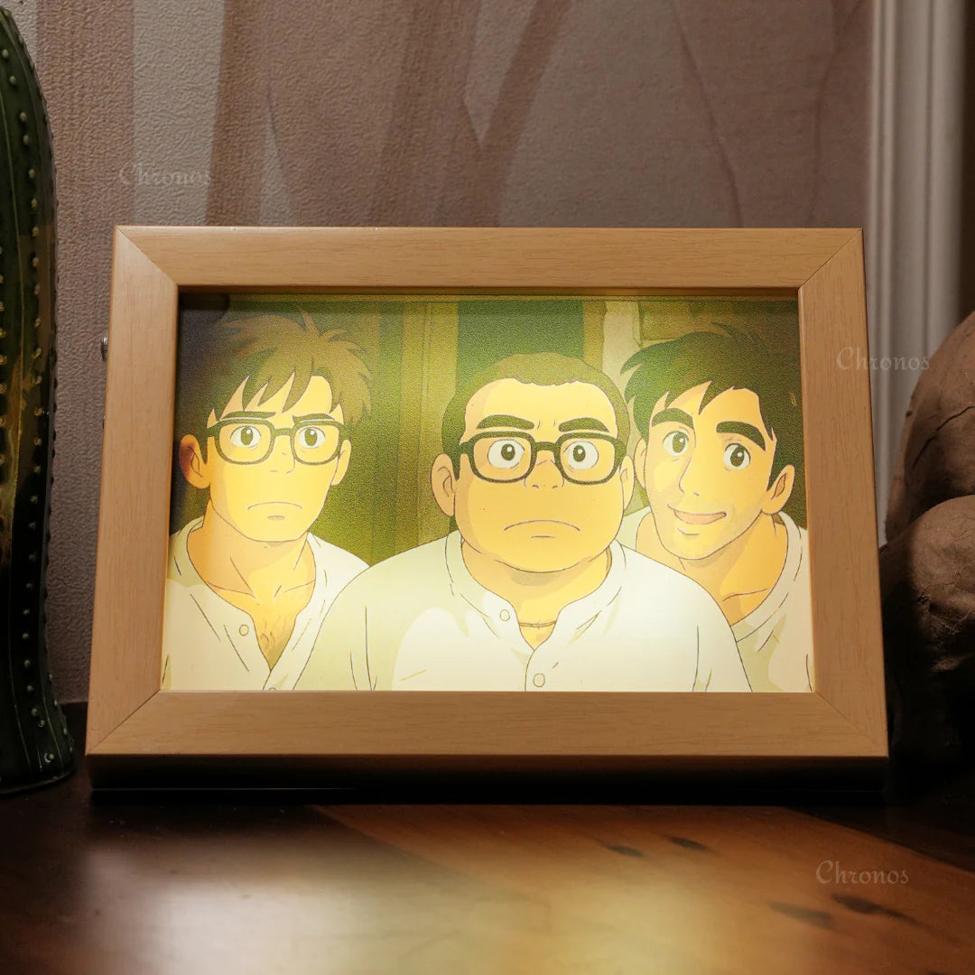 Glowing Photo Frame with Ghibli-Style Art – USB-Powered Light-Up Home & Office Decor