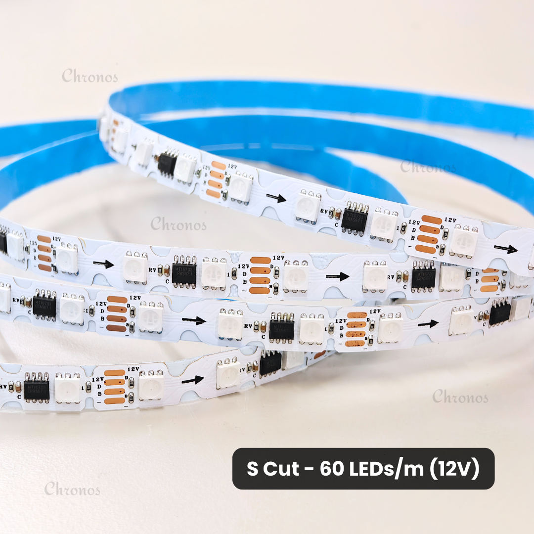Multicolor RGB LED strip lights for bedroom decoration and personalized ambient lighting.