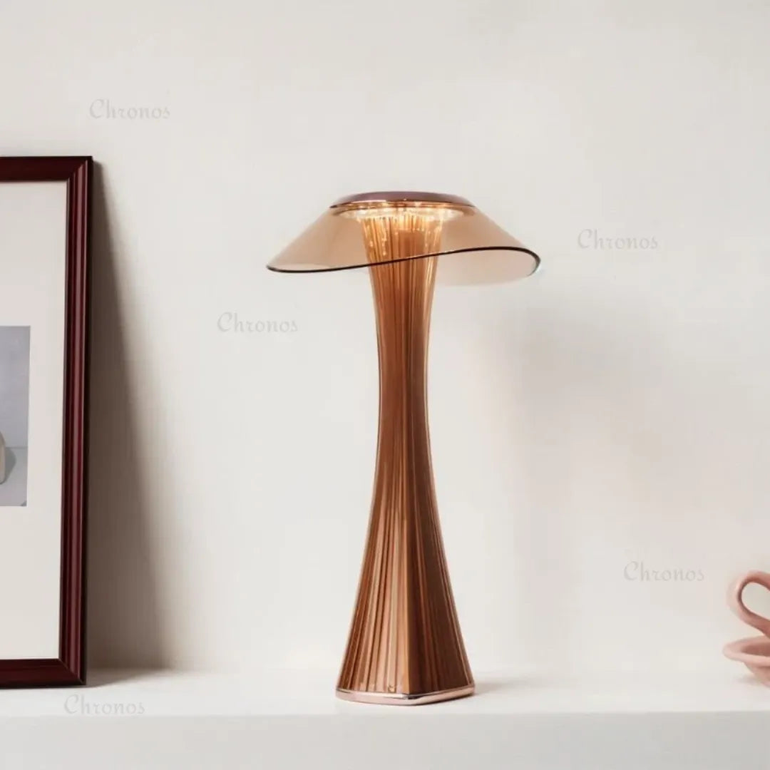 Stria portable rechargeable ambient table lamp with cordless wireless operation