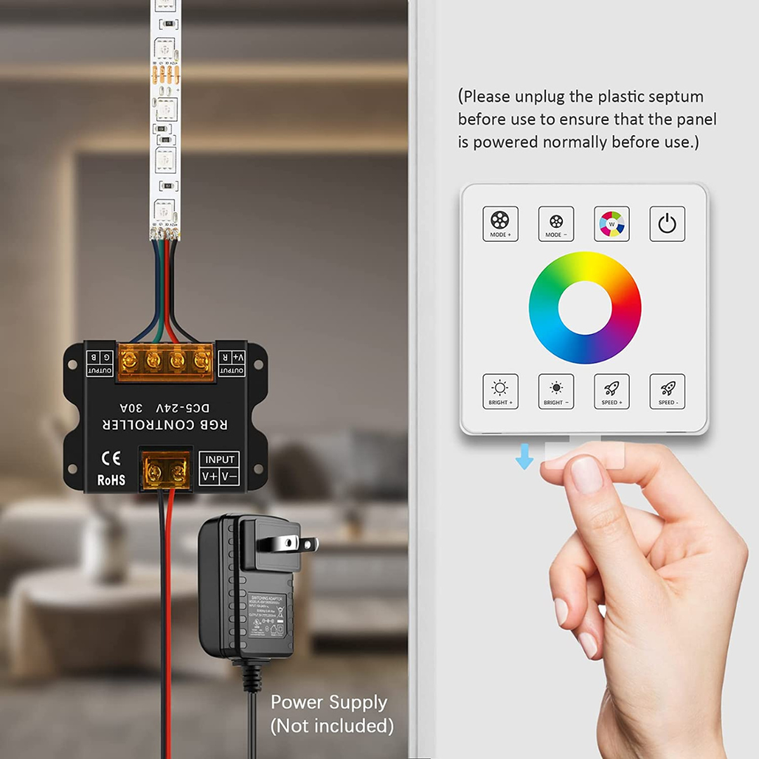 Wireless RF Wall Mounted Smart Touch Panel Controller with RGB Dimmer Controller Chronos Lights