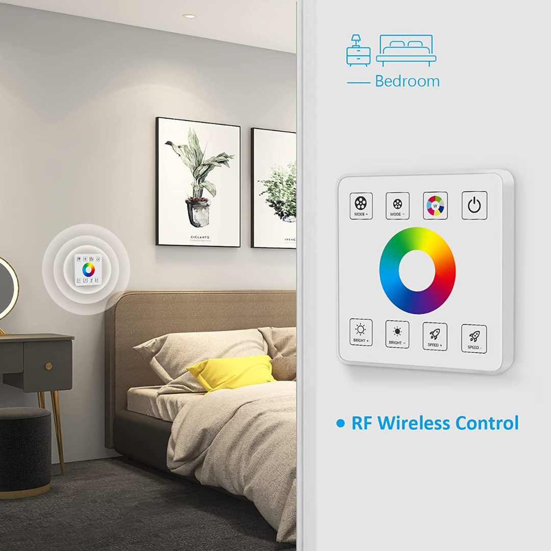 Wireless RF Wall Mounted Smart Touch Panel Controller with RGB Dimmer Controller Chronos Lights
