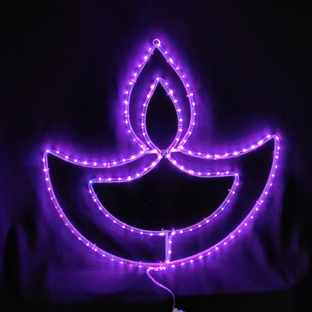 Balcony LED RGB diya light with 17 lighting modes for colorful decorative display