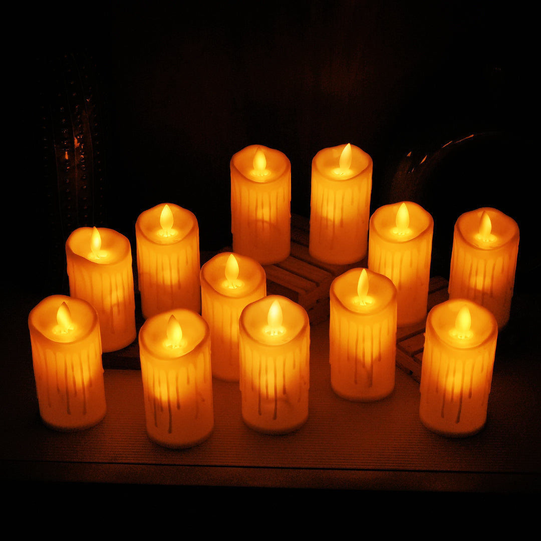 Battery operated LED candles with CR2032 for cordless use