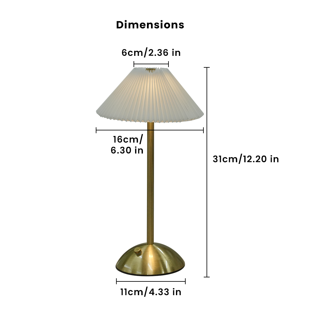 Soft fabric shade cordless lamp for bedroom nightstands, reading corners, and dressing tables