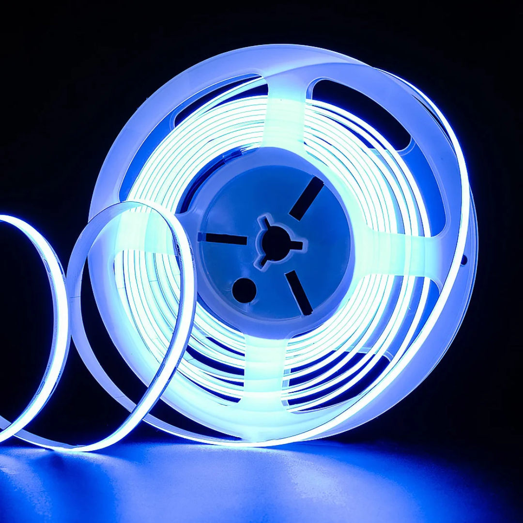 8mm Blue COB Dotless LED Strip Light – 12V, 5M, 320 LEDs/m – Vibrant & Stylish