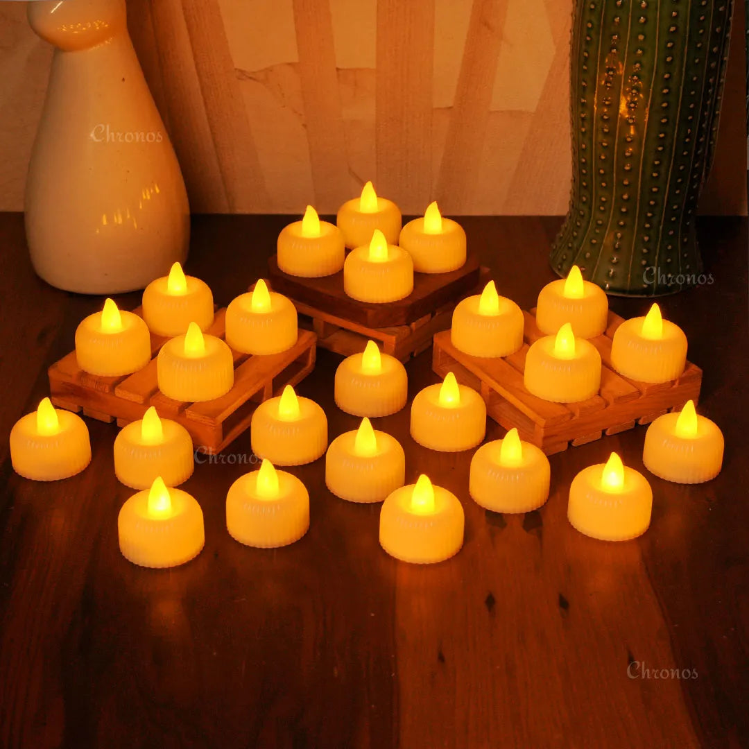 Chronos Lights Christmas LED tea light candles for warm festive ambience lighting