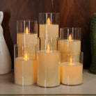 Chronos Lights acrylic glass moving flame pillar candle for elegant interiors