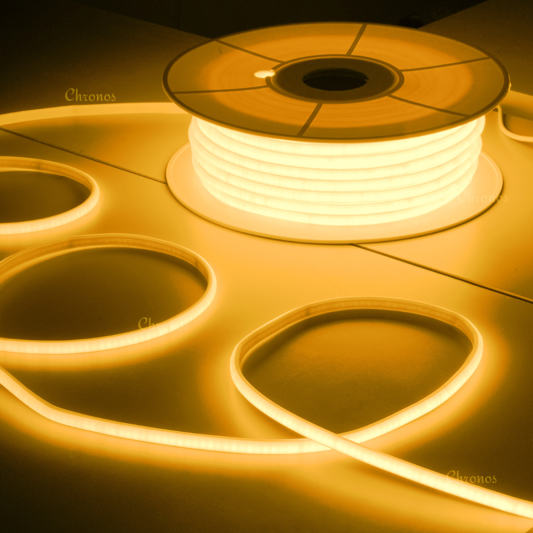 Chronos Lights frosted neon flex LED strip light glowing with seamless illumination