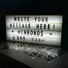 Cinematic Light Box XXL – Retro-style cinema marquee LED light box for home décor, events, and business signage – Chronos Lights
