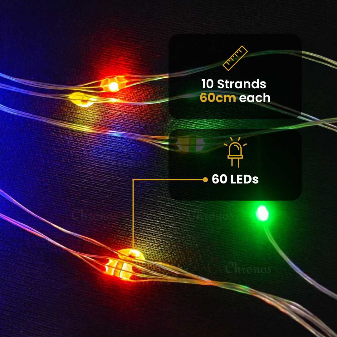 Cordless LED waterfall fairy lights for parties, weddings, and festive celebrations