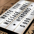 Customizable Cinematic Light Box XXL – Create your own signs, quotes, and hashtags for any occasion – Chronos Lights