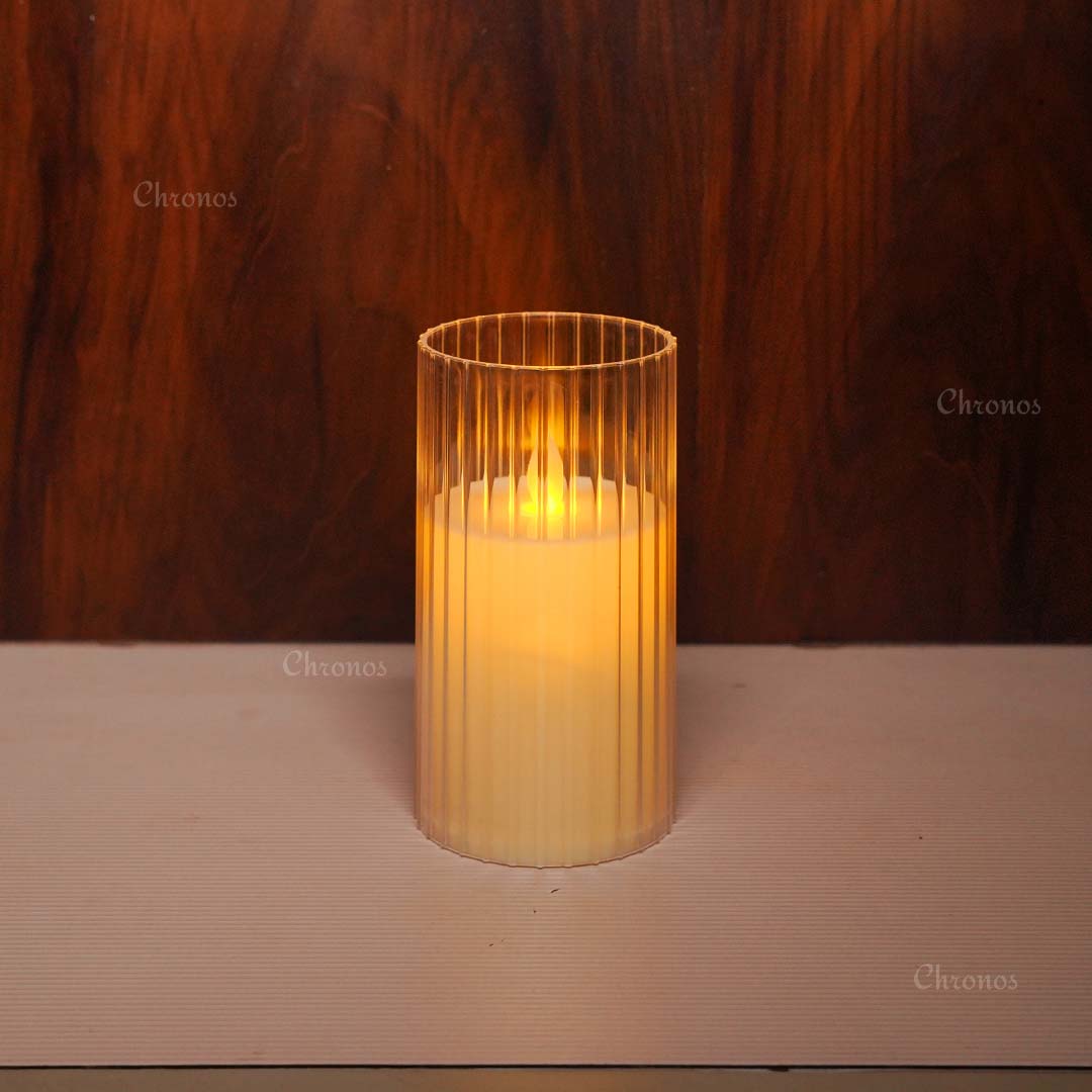 Decorative flameless pleated candle for weddings, events, and luxury dรฉcor