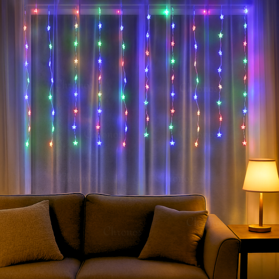 Decorative star LED curtain lights for weddings, parties, and events