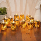 Spiritual Devotion motif LED pillar candle for prayer rooms, aarti, and religious gatherings