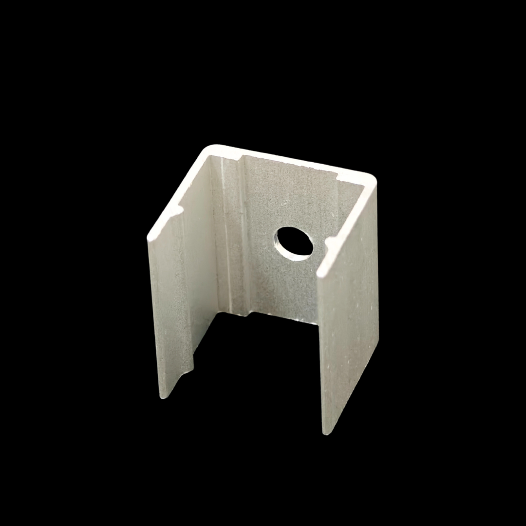 Silicone end cap with wire hole for LED profile sealing.