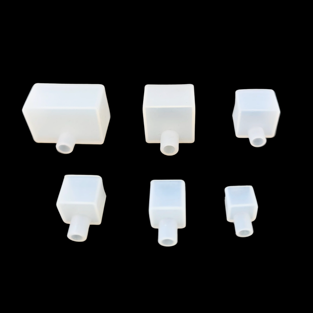 LED profile kit including silicone end caps and stainless steel clips.