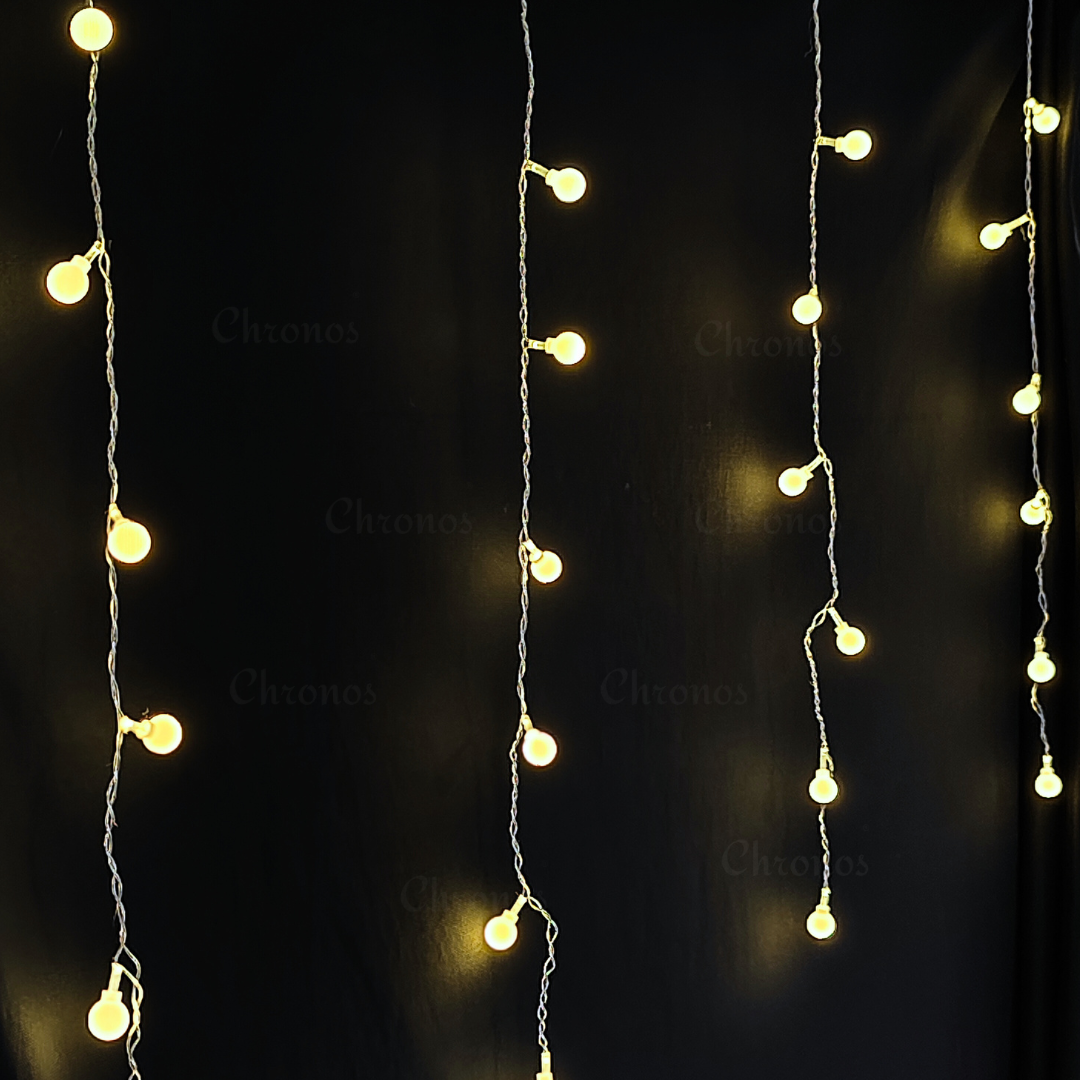 Energy-saving bubble curtain LED lights with soft glow for cozy evenings and festive décor