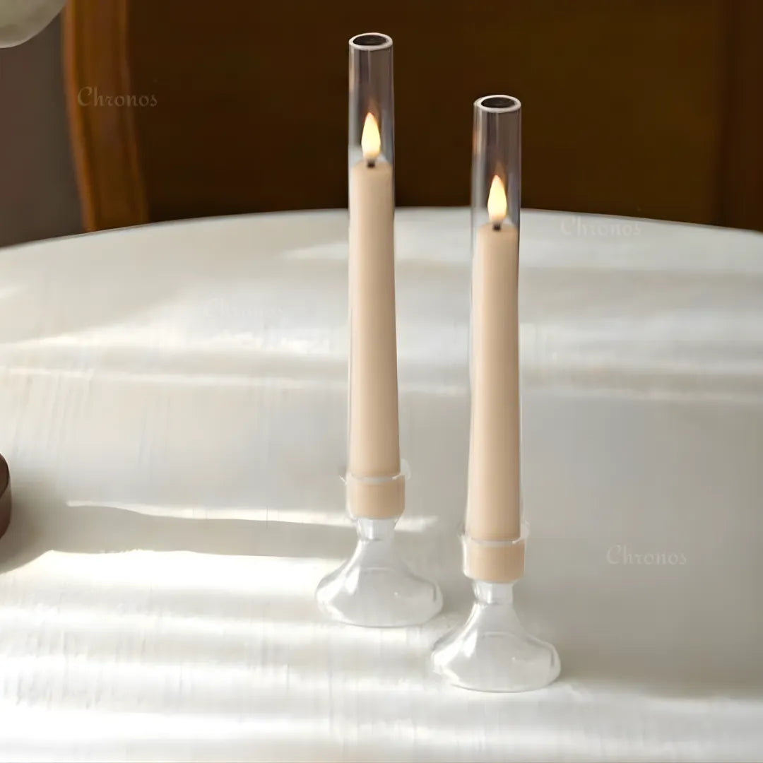 Flameless LED candles ideal for festive decoration setups