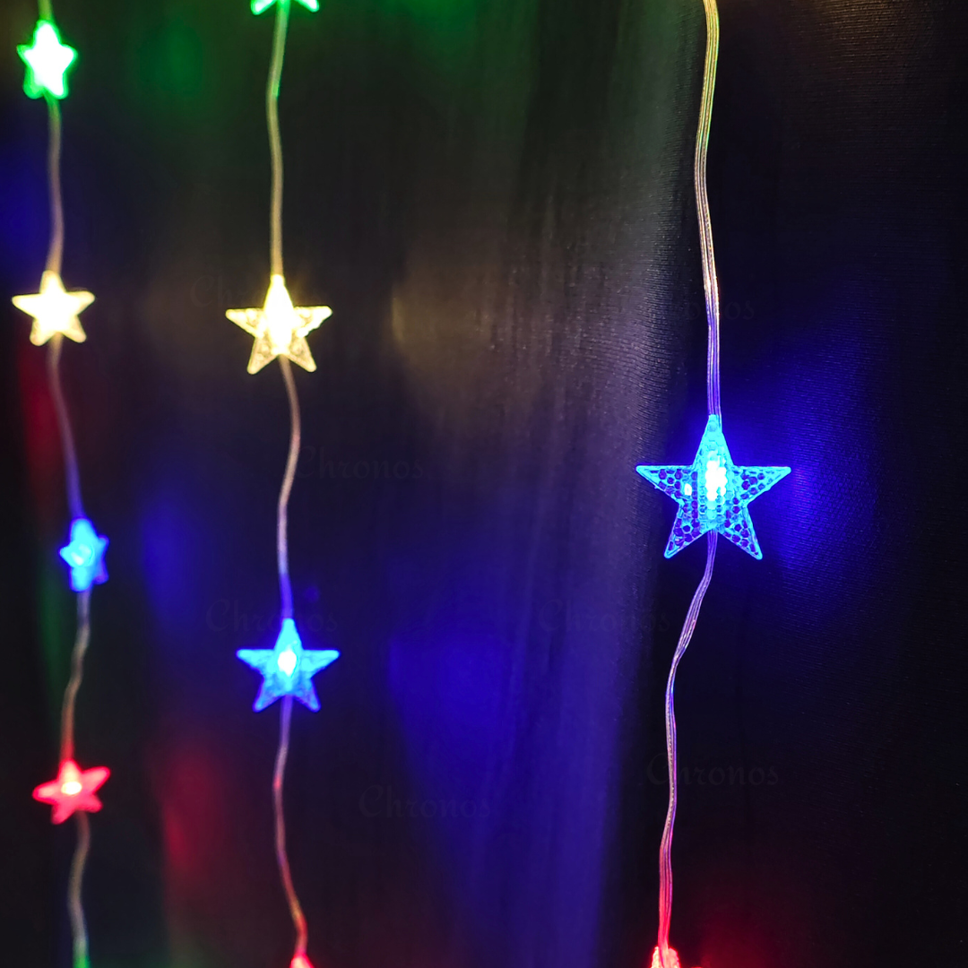 Festive star LED curtain lights for home setup and celebrations