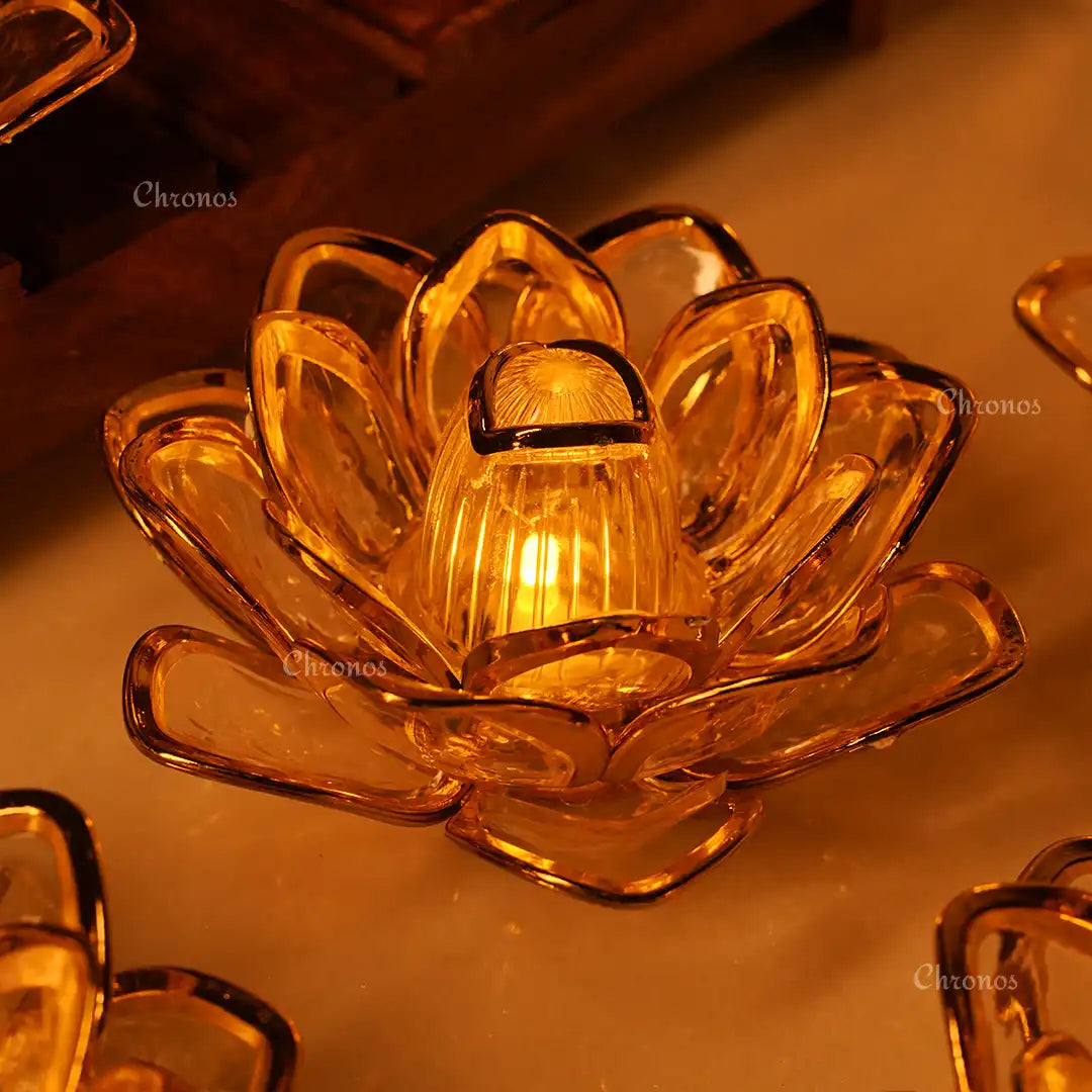 Fiber Lotus LED Diya Alternative – Long-Lasting and Reusable