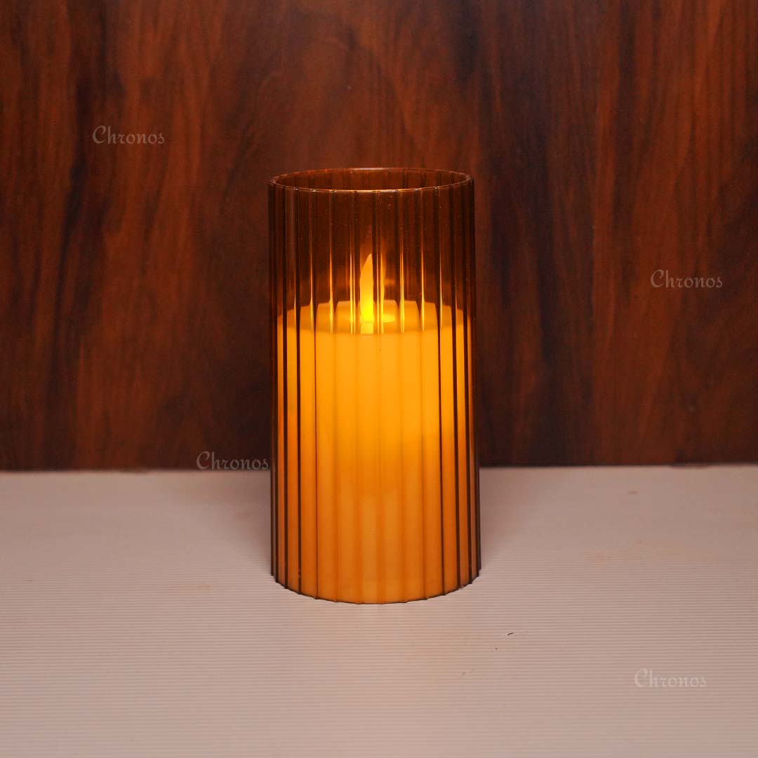 Flameless Pleated LED Candle – Perfect for Diwali, Christmas, weddings, and festive lighting – Chronos Lights