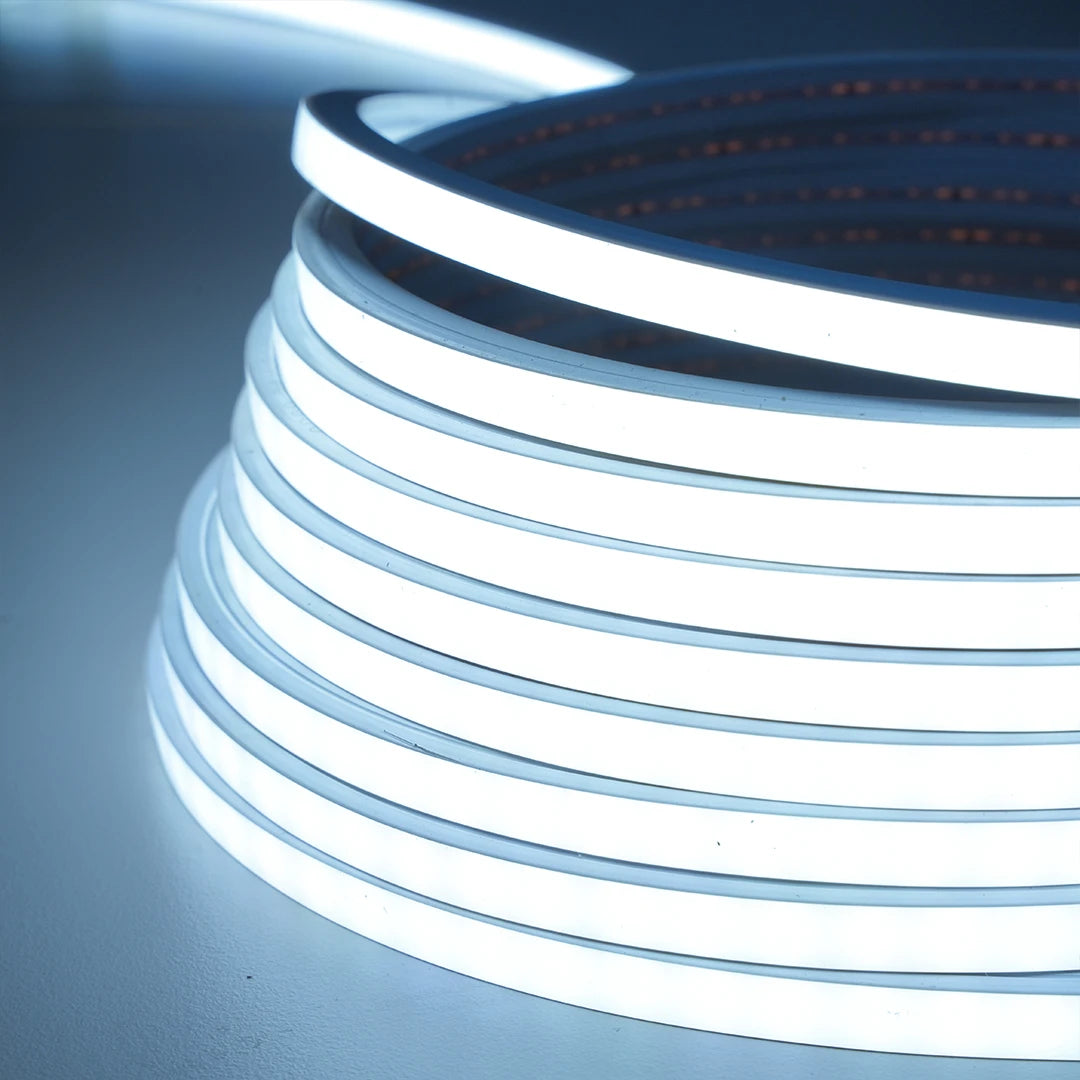 Flexible neon profile light, 8 mm square silicone, 5 m roll.