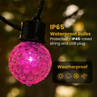 Person controlling G50 string lights via MR Star Bluetooth app