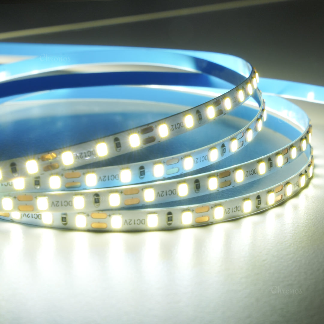 Home & Office Natural White LED Strip Light – 5mm, 120 LEDs/m, 12V – Balanced Brightness